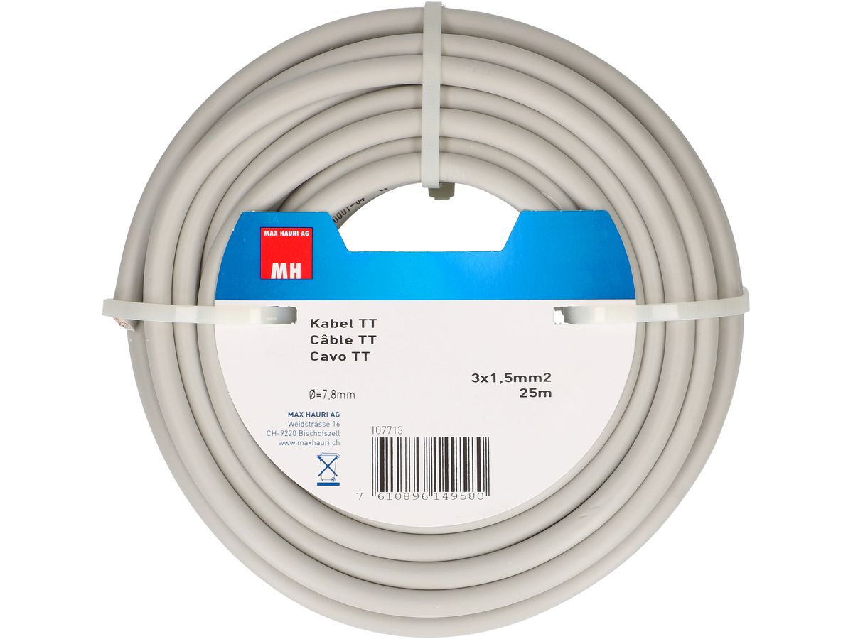 câble TT CH-N1VV-U3G1.5 25m gris