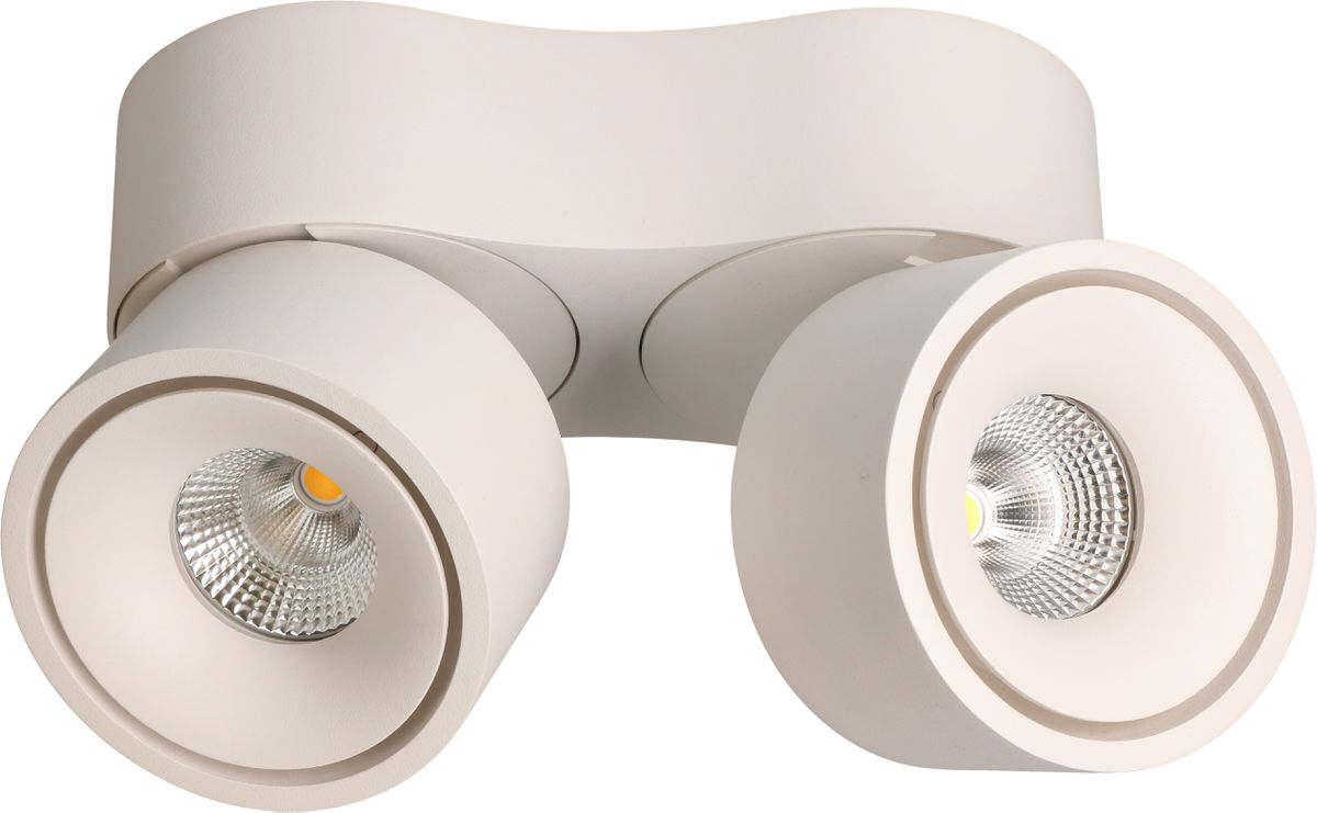 LED plafonnier DOUBLE SHINE blanc mat, 3000K, 2200lm, 2x 36°