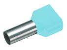 Isolierte Zwillings-Aderendhülse 2x 0.34mm² x 8mm türkis
