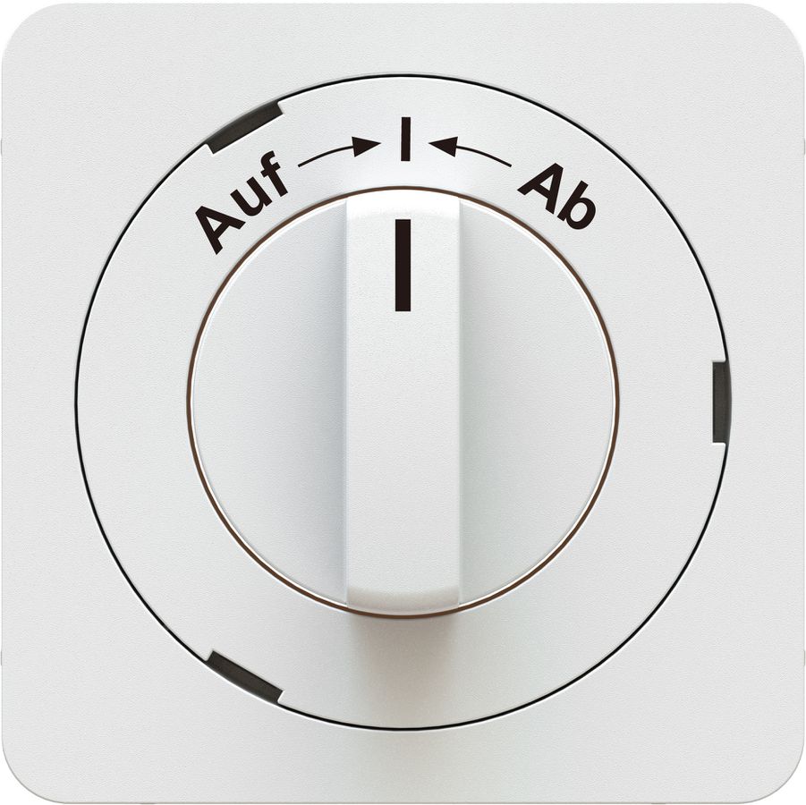 interrupteur rotatif/à clé Auf=>I<=Ab plaque fr. priamos blanc