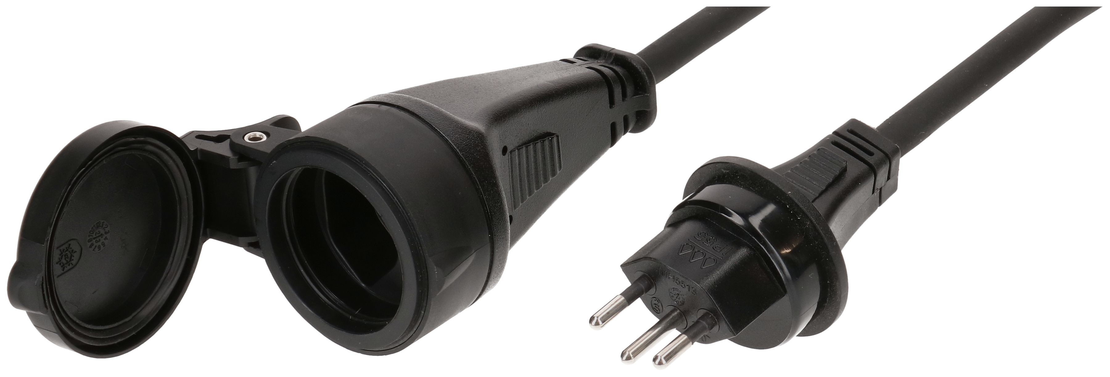 IP55-GDV-Verlängerung H07RN-F3G1.5 3m schwarz Typ 13 / Typ 13