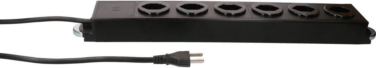 Steckdosenleiste Power Line 6x Typ 23 schwarz/schwarz 1.5m Magnet