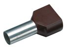 embout de câble jumelé isolé 2x 10mm² x 14mm marron