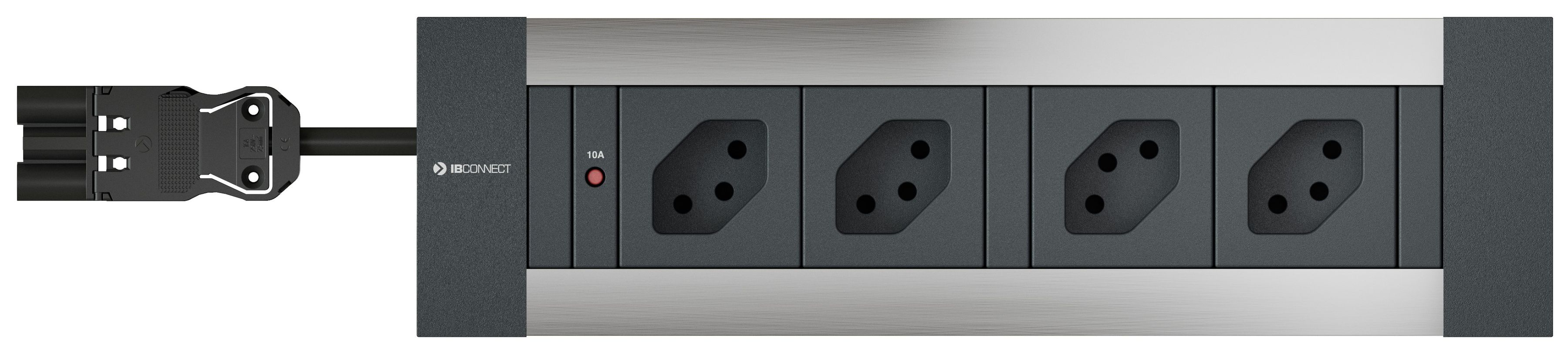 INTRO2.0 Steckdoseneinheit eloxiert 4x Typ 13