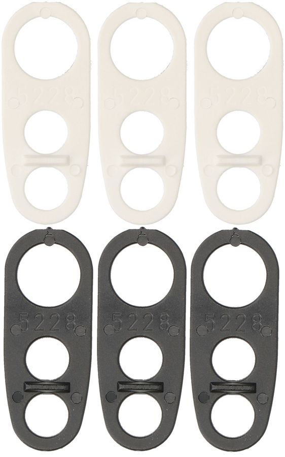scarico della trazione PA 3-fori in linea set: 3x bianco 3x nero