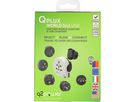 Weltreiseadapter QPlux USB Wold to CN/AUS, UK, Schuko, I, USA