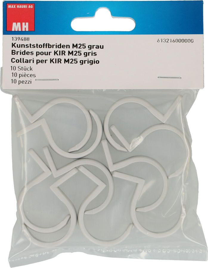 Kunststoffbride M25 1-Lappig grau / 10 Stück