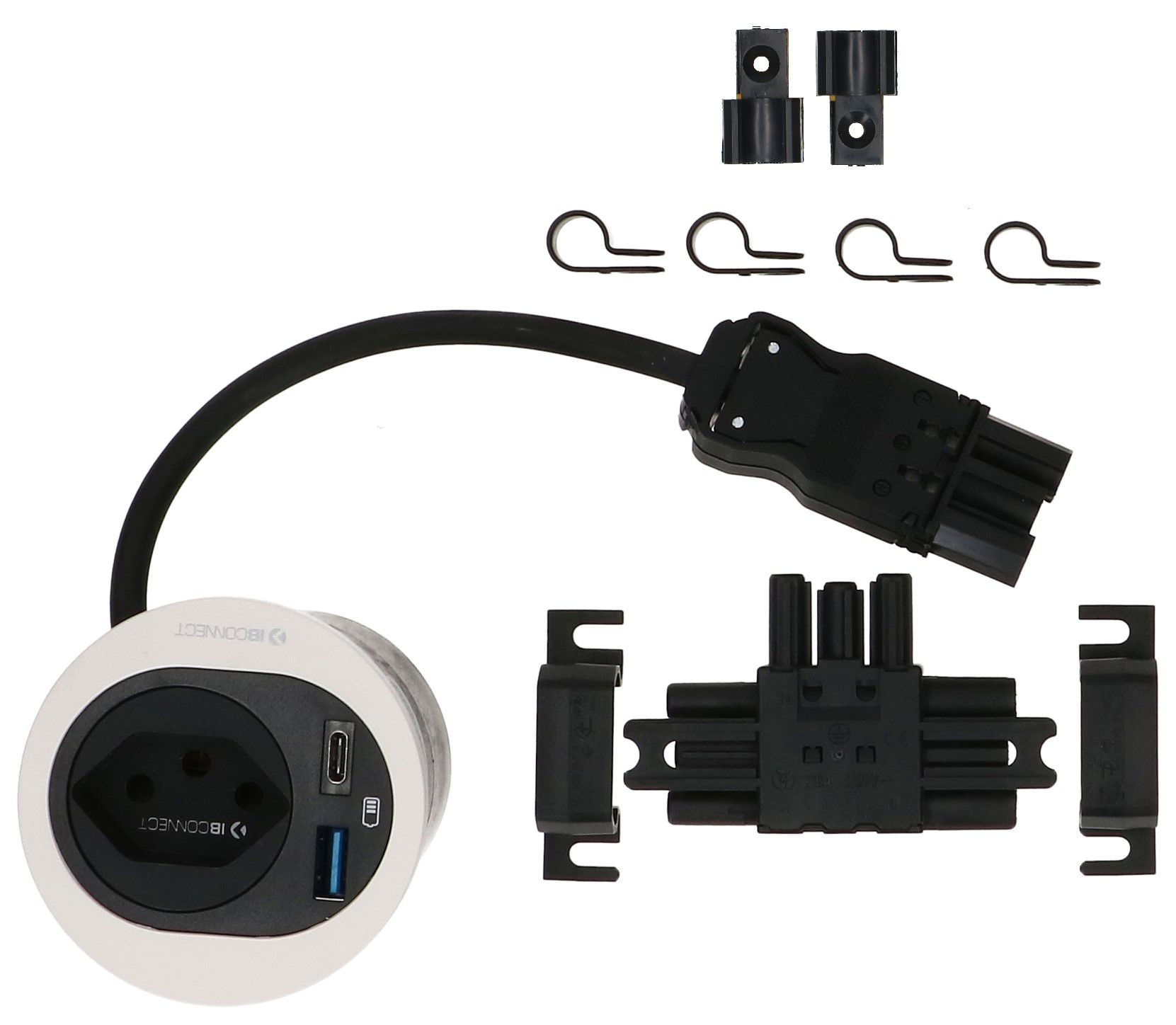 Single Erweiterungs-Set ATOM Steckdoseneinheit ws Typ 13 USB-A/C