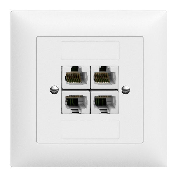 Telefon/Netzwerk 4xRJ45 Kat. 5e UP EdizioDue weiss