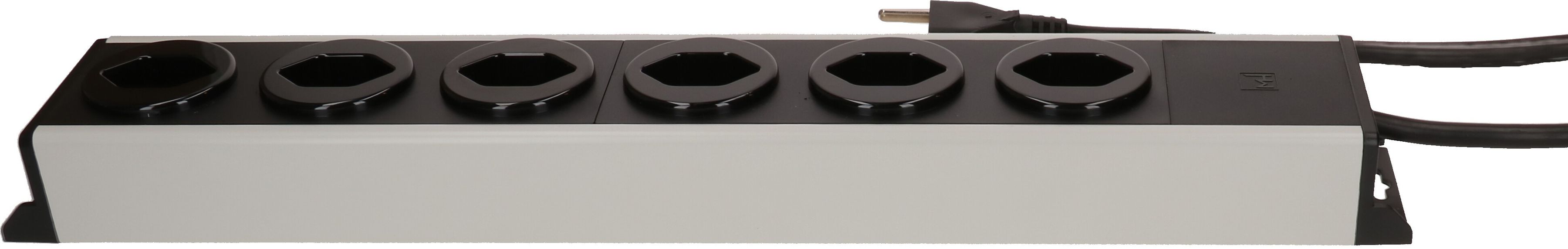 Steckdosenleiste Power Line 6x Typ 23 grau/schwarz 3.0m