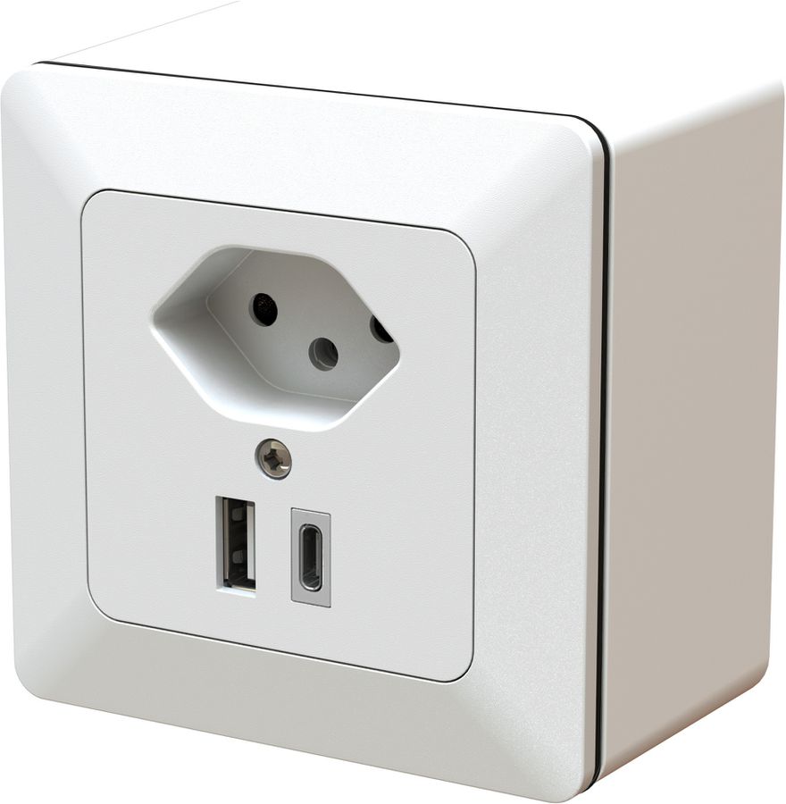 piccola combinazione tipo 13 / USB-A+C 18W AP priamos bianco