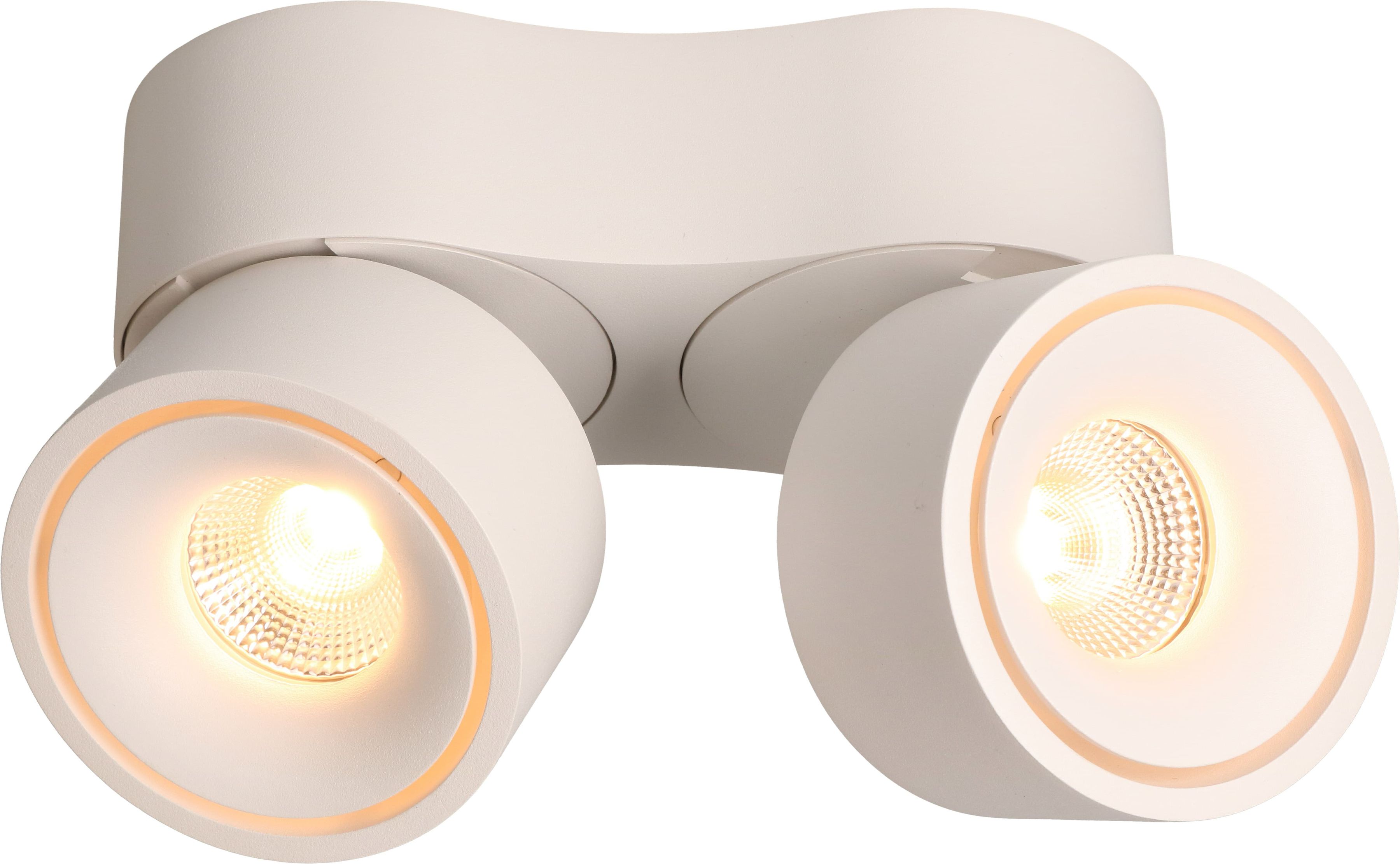 LED-Deckenspot DOUBLE SHINE matt weiss 3000K 2200lm 2x 36°