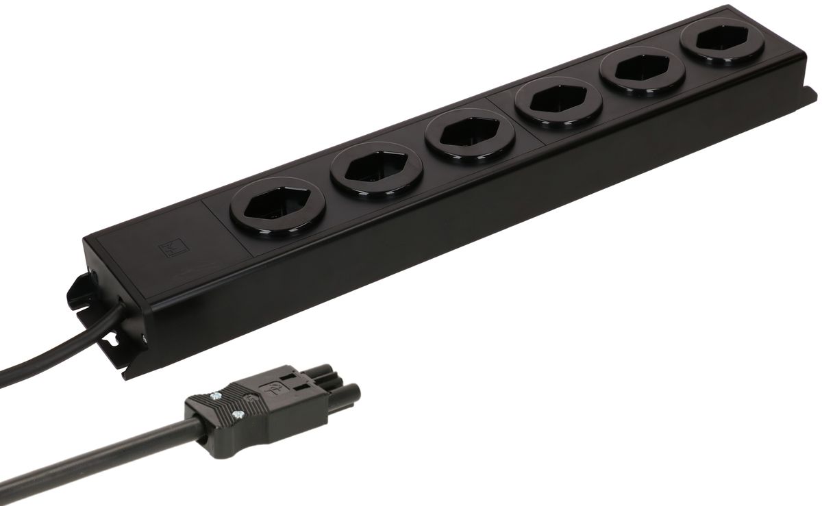 Steckdosenleiste Power Line 6x Typ 13 schwarz/schwarz 3.0m AC 166