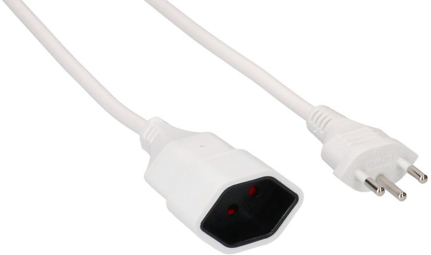 TD-Verlängerung H05VV-F3G1.0 2m weiss BS Typ 12 / Typ 13