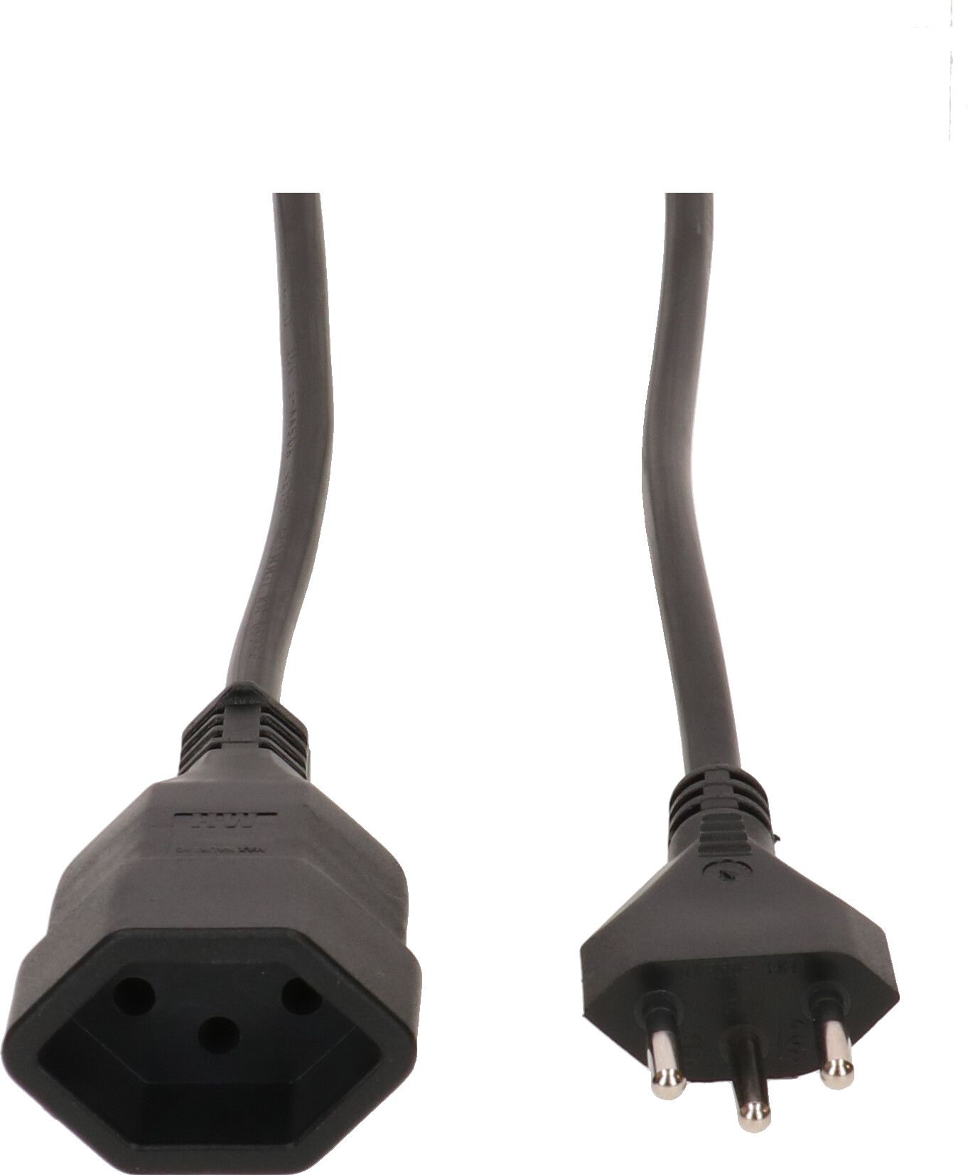 TD-Verlängerung H05VV-F3G1.0 0.25m schwarz Typ 12 / Typ 13