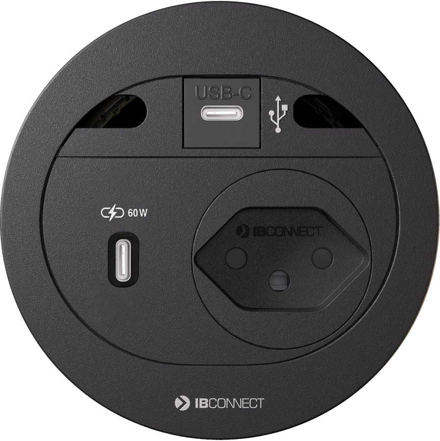 DIVUS Steckdoseneinheit sw 1x Typ 13 1x USB-C 60W 1x USB-C Data