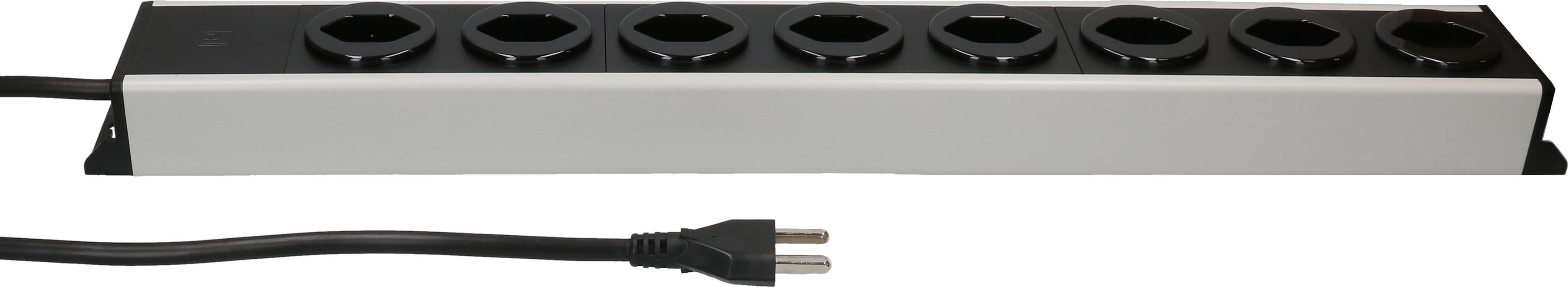 multipresa Power Line 8x tipo 23 grigio/nero 1.5m