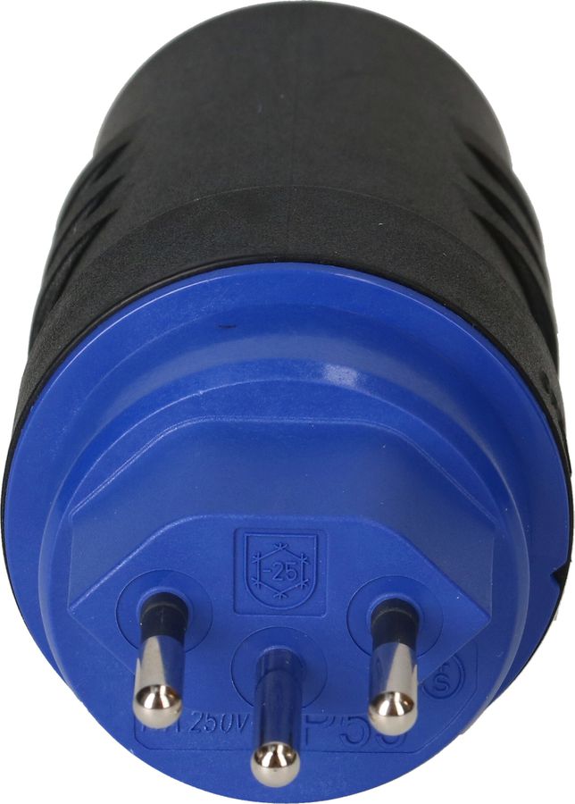 fiche type 13 3 pôles noir/bleu IP55
