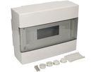 Kleinverteiler AP 1-reihig 12 Module mit Tür grau transpar. IP40