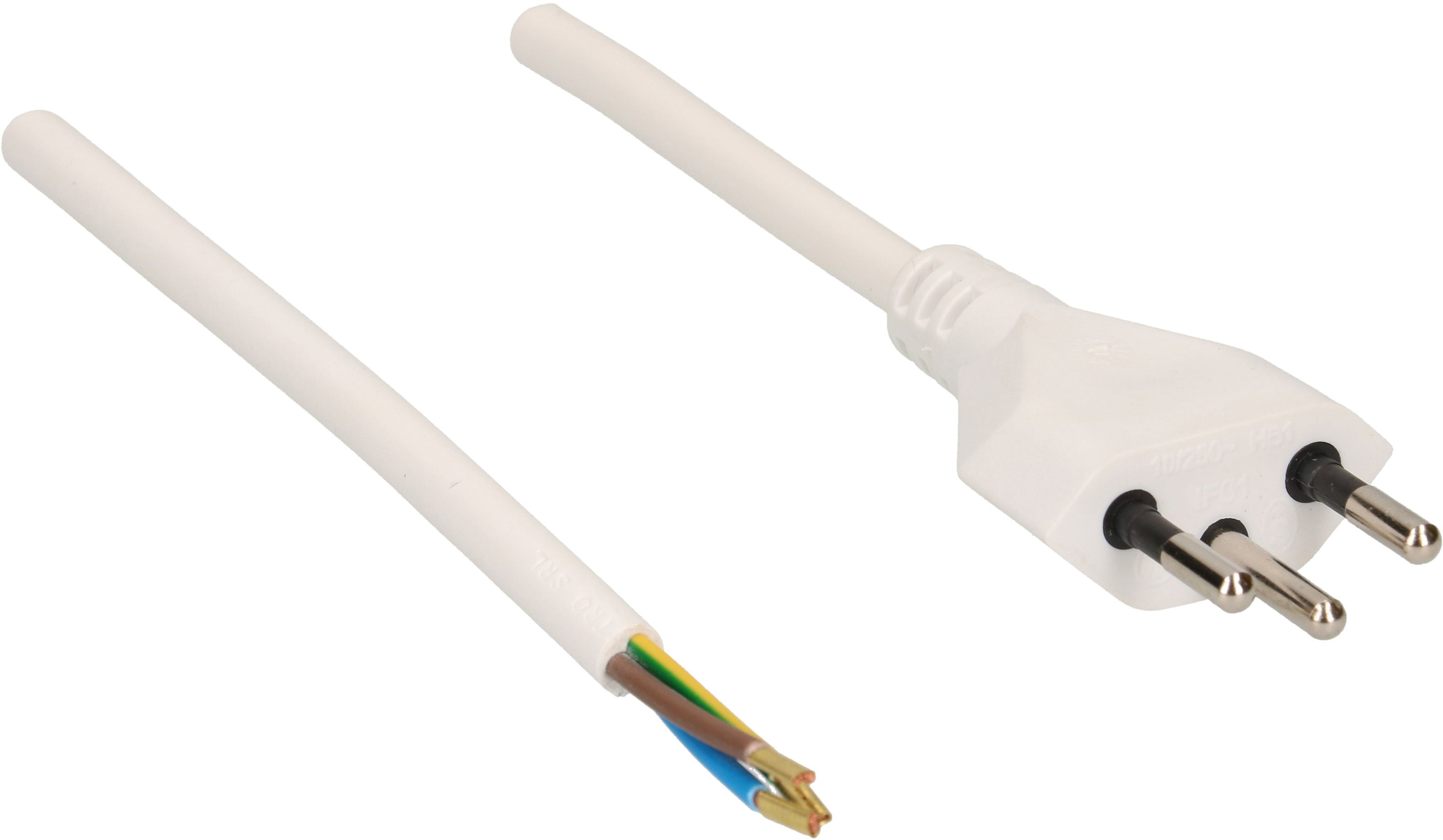 TD câble secteur H05VV-F3G1.5 5m blanc type 12