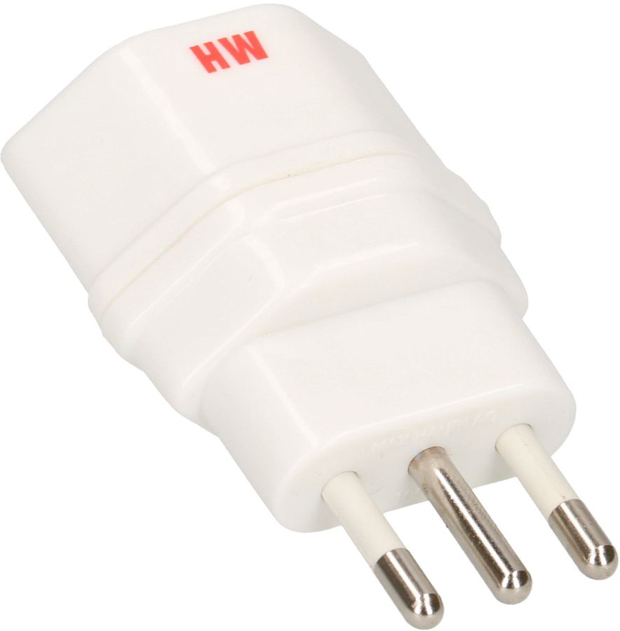 Übergangsstecker Italien/Typ 13 3-polig weiss