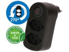 multi adaptateur ADAPT 2x type 13 noir rotatif interr. Green+Fair