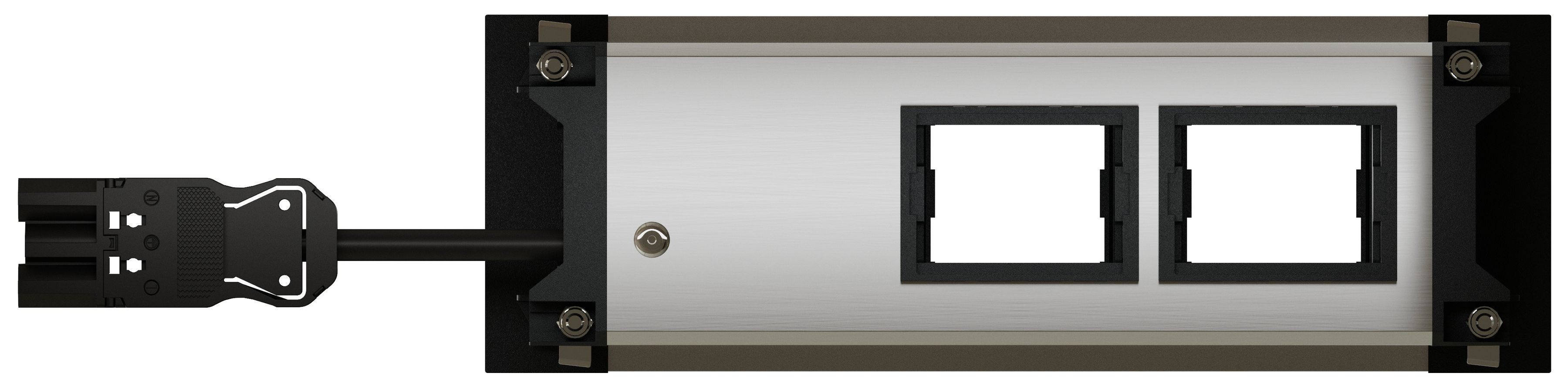 INTRO2.0 Steckdoseneinheit eloxiert 1x Schuko 2x Leermodul