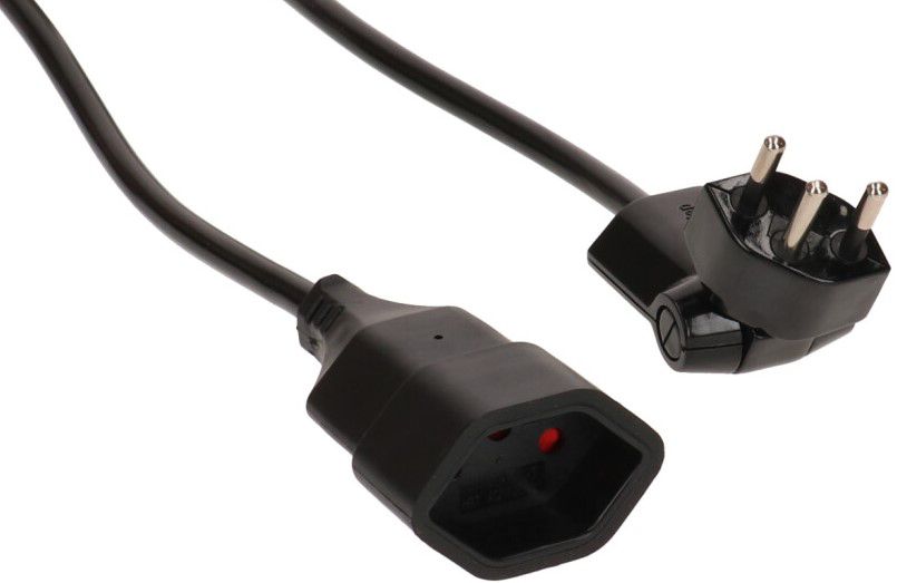 TD-Verlängerung H05VV-F3G1.0 3m sw clip-clap BS Typ 12 / Typ 13