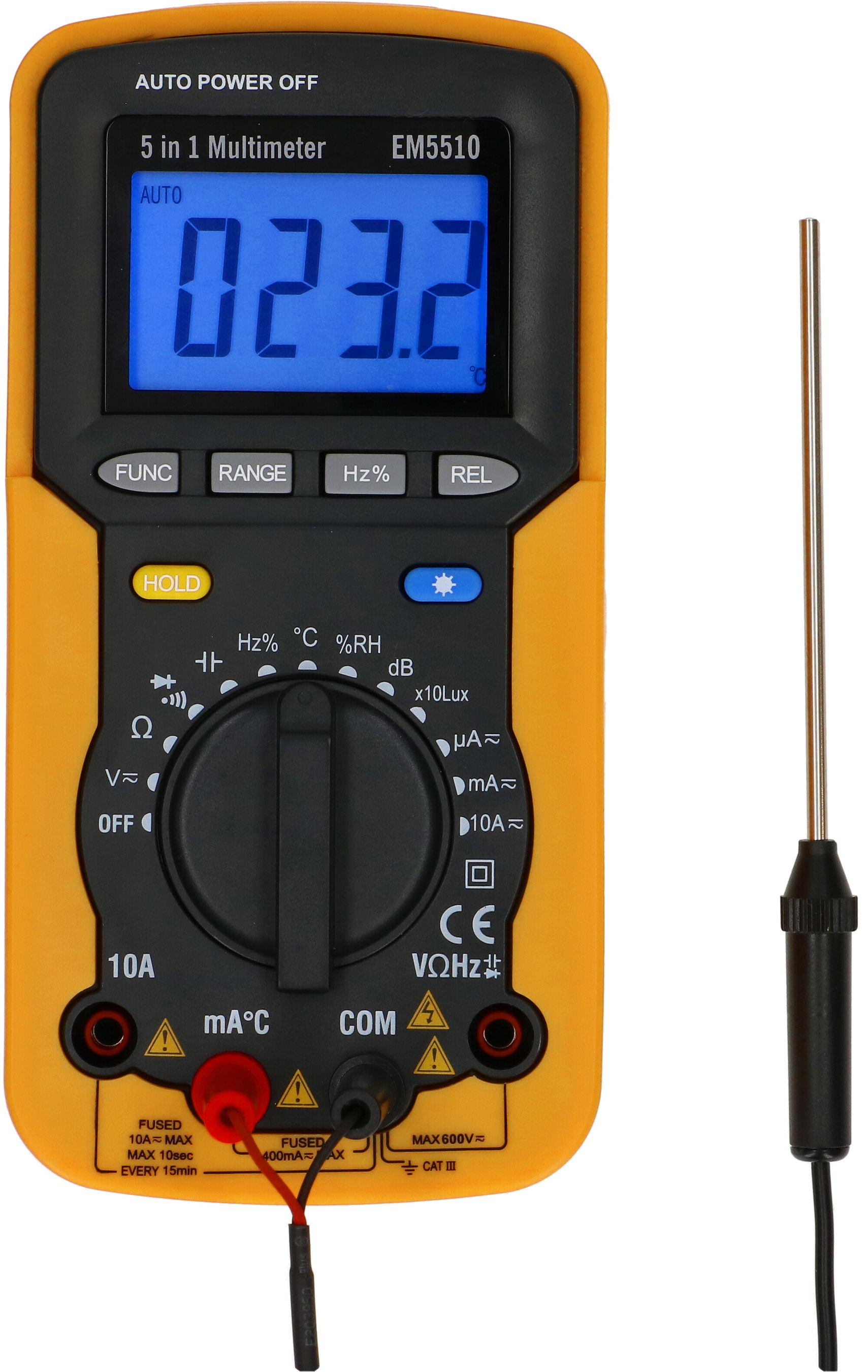 Messgerät EM5510B LCD digital gelb