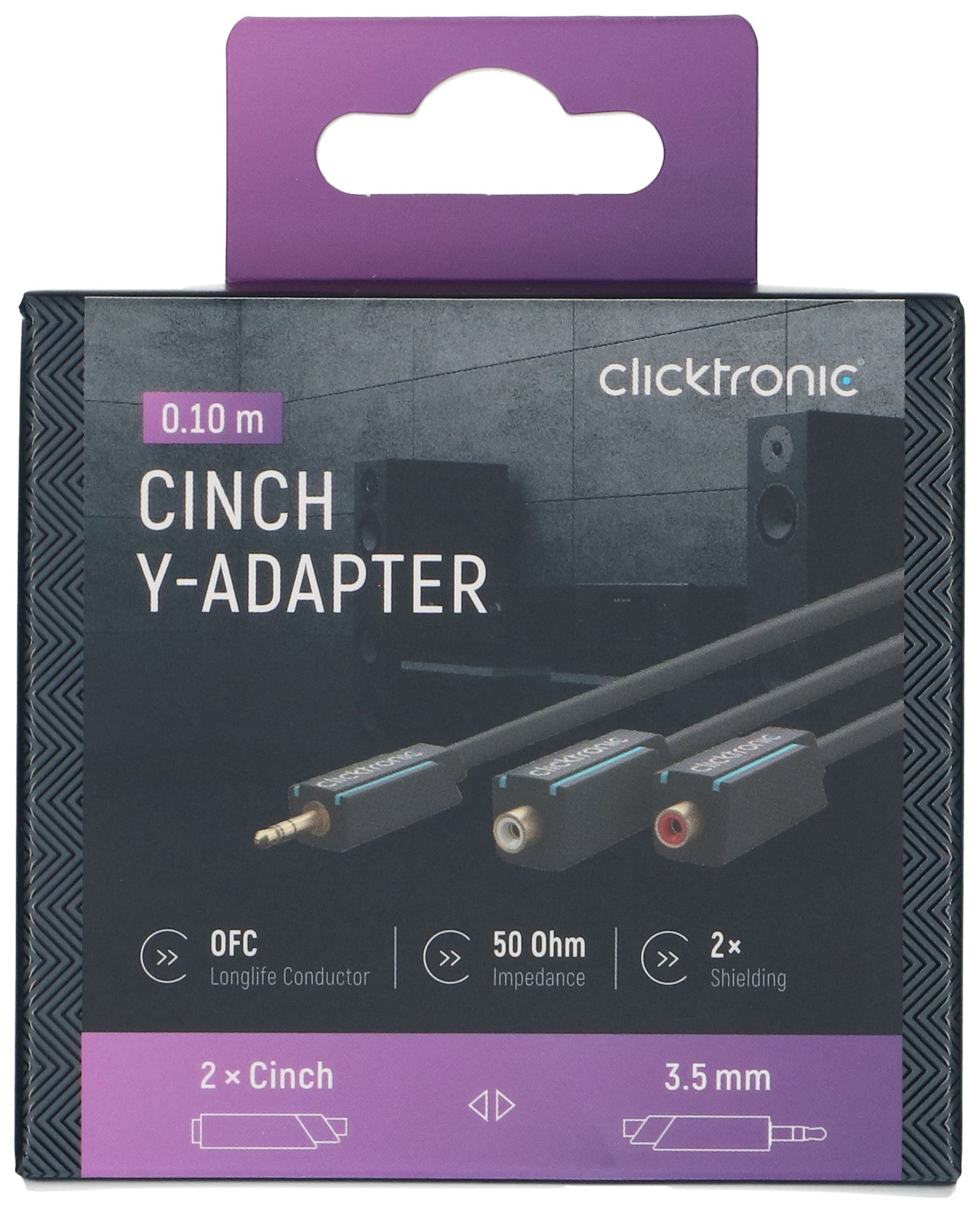 cavo audio adattatore Y spina jack/presa RCA 0.1m nero
