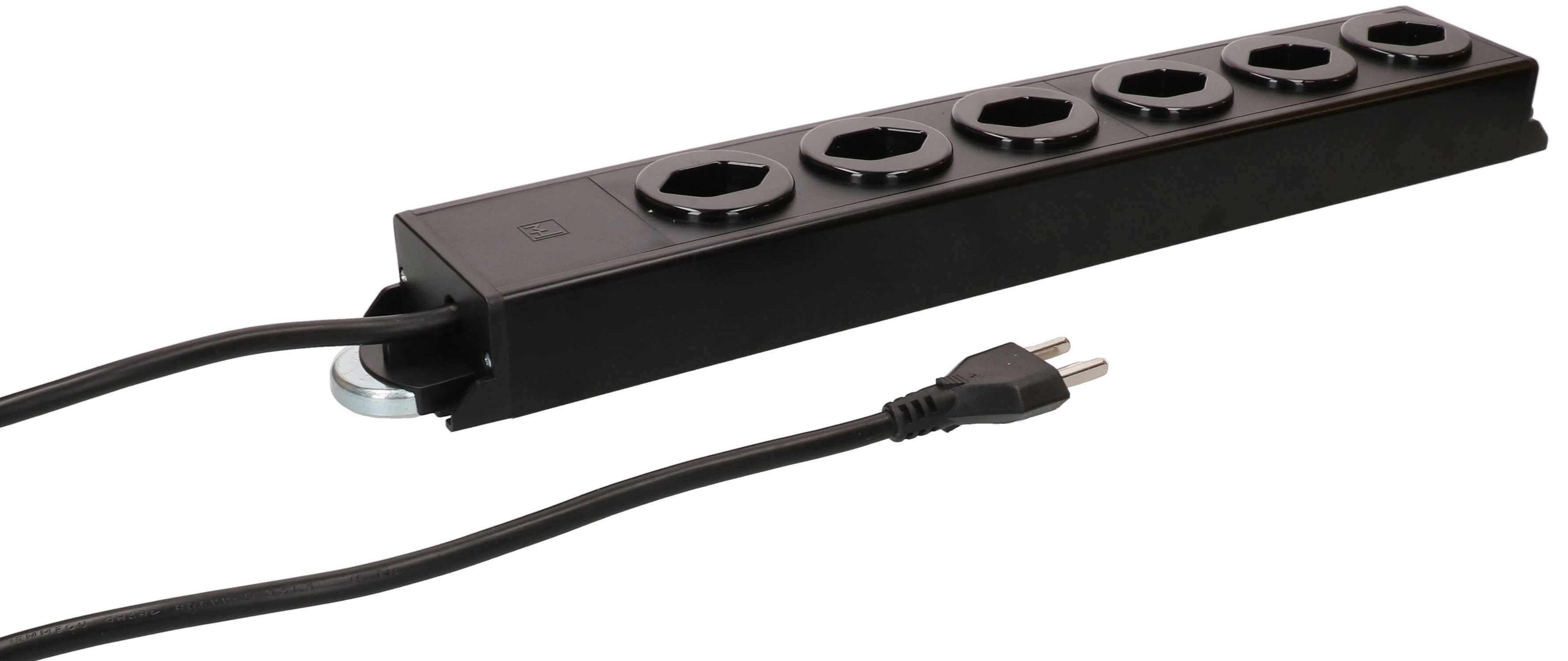 Steckdosenleiste Power Line 6x Typ 23 schwarz/schwarz 1.5m Magnet
