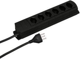 multipresa Prime Line 6x tipo 23 nero 5m