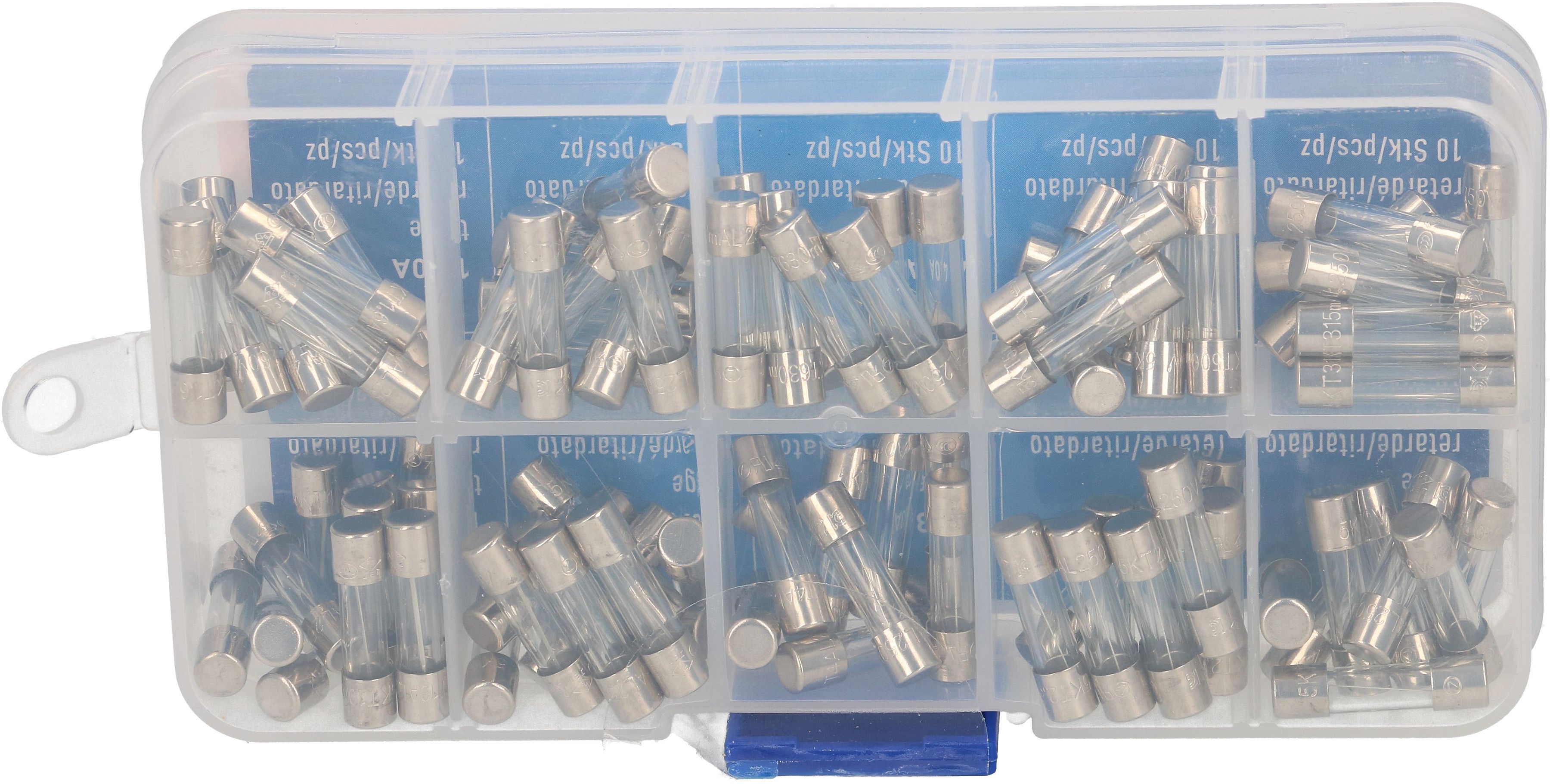 Plastic box with glass fuses 5x20mm slow-acting