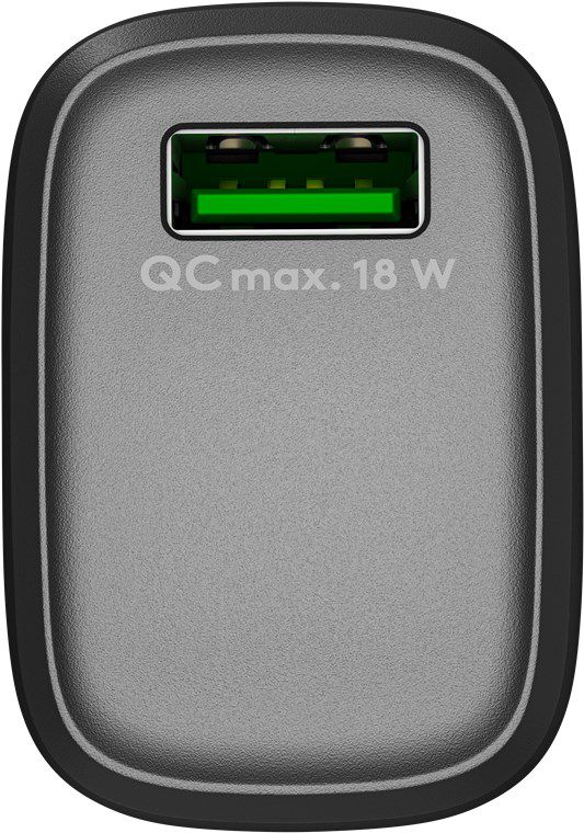 adattatore di ricarica rapida USB 1x USB-A QC 18W nero