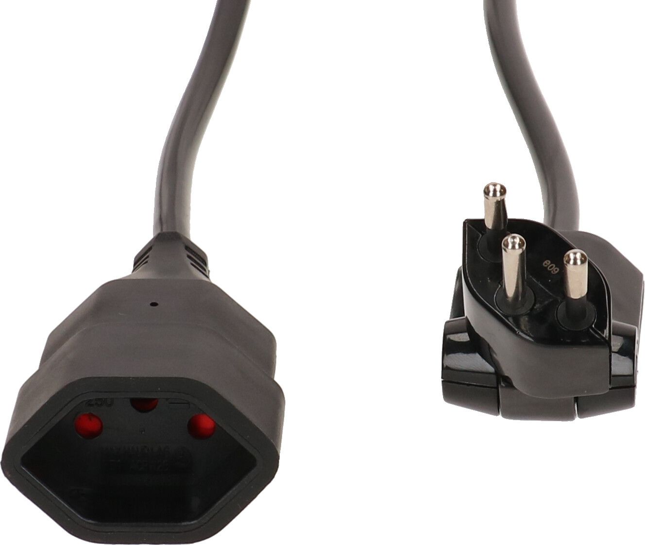 TD-Verlängerung H05VV-F3G1.0 3m sw clip-clap BS Typ 12 / Typ 13