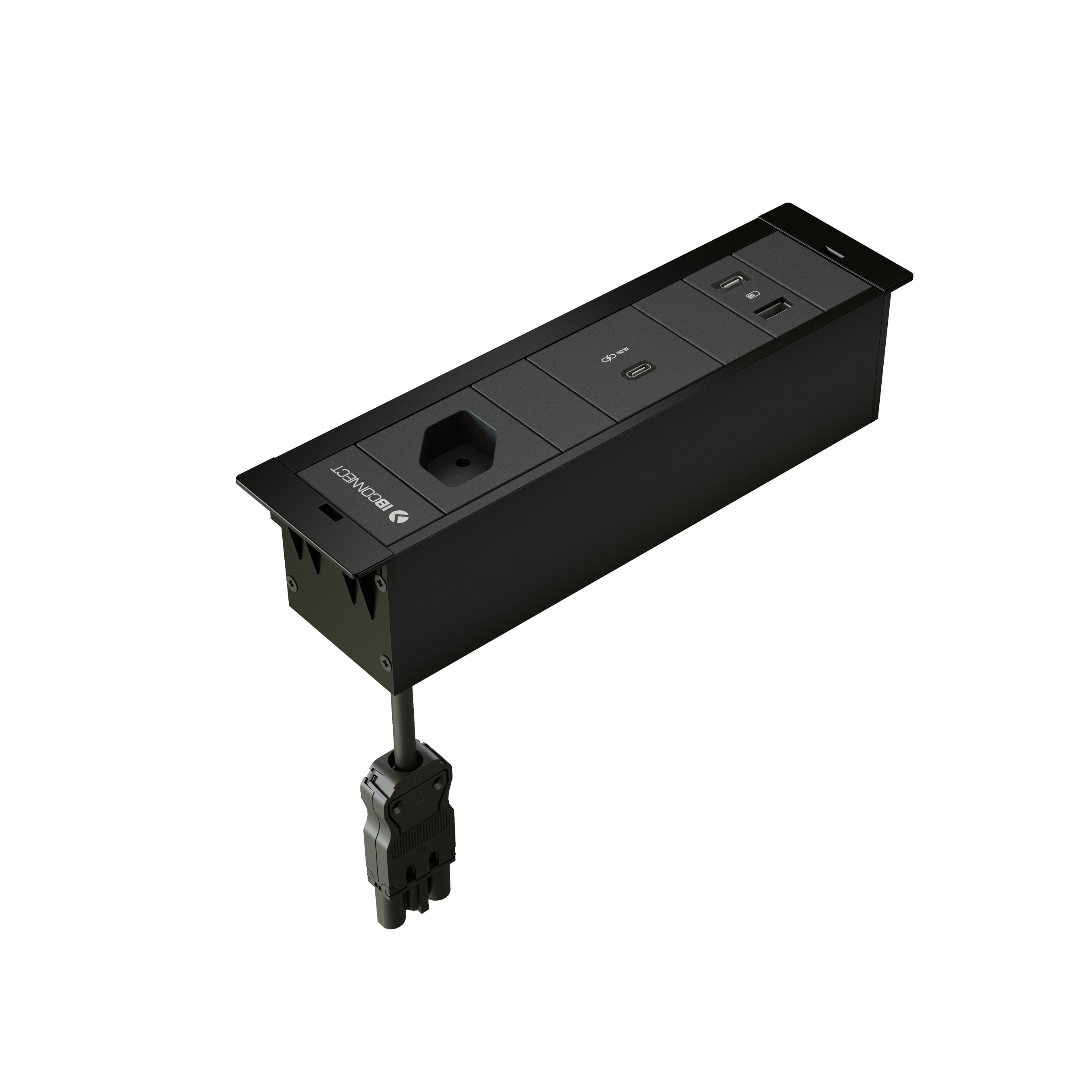 CUBOBOX Steckdos. sw S 3-fach 1x Typ 13 1x USB 60W 1x A/C Charger