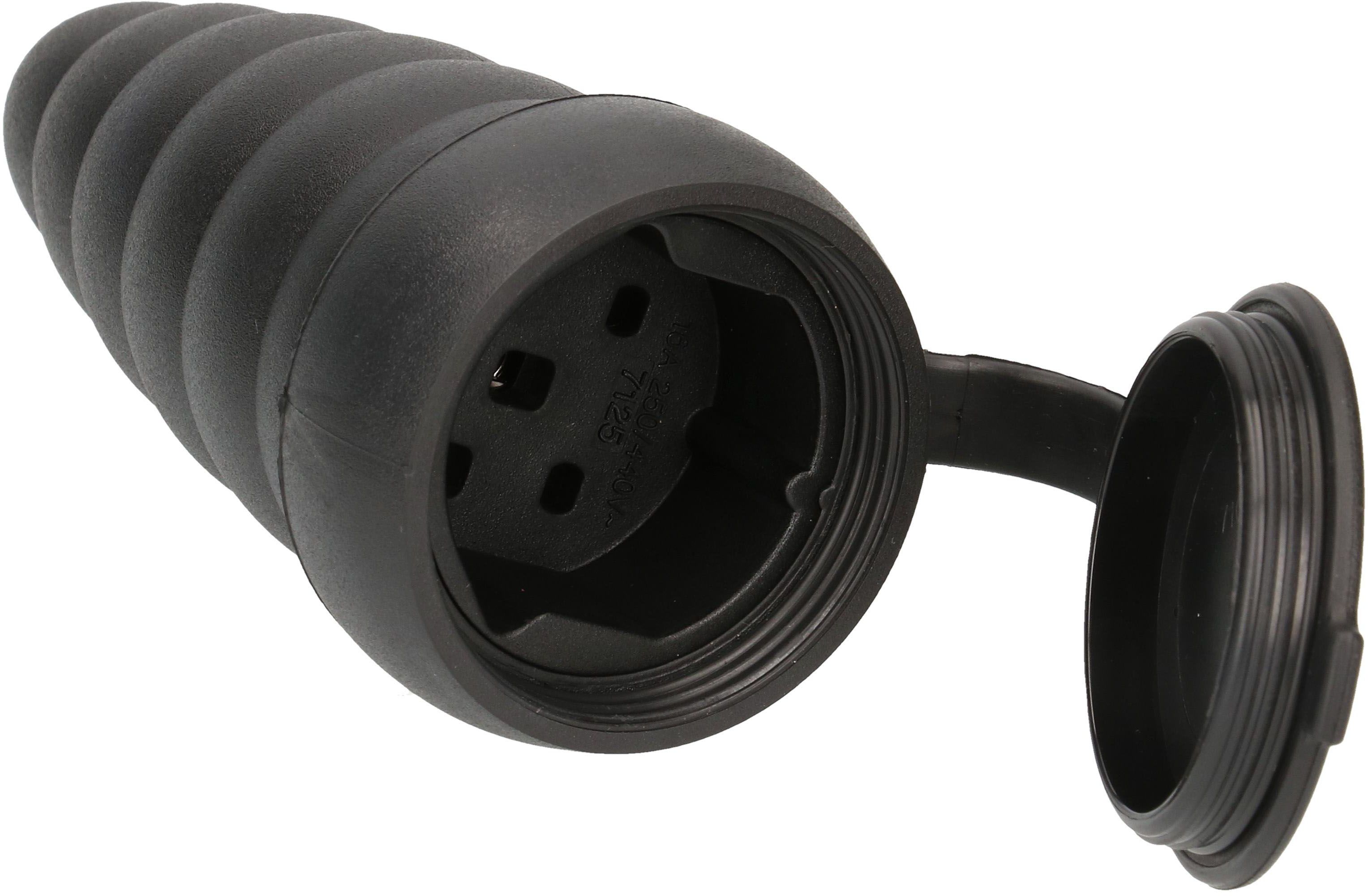 Presa mobile di gomma tipo 25 5 poli nero