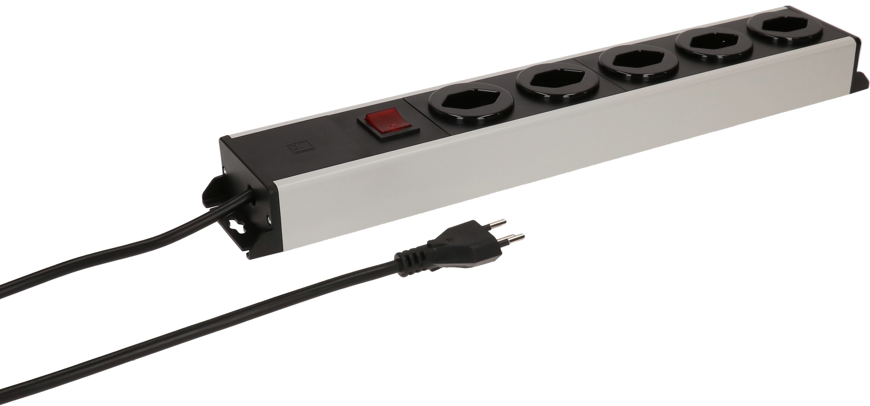 Steckdosenleiste Power Line 5x Typ 13 grau/schwarz Schalter 3.0m