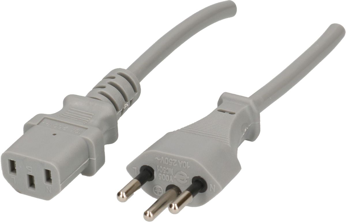Cavo per apparecchi TD H05VV-F3G0.75 2m grigio T12/C13