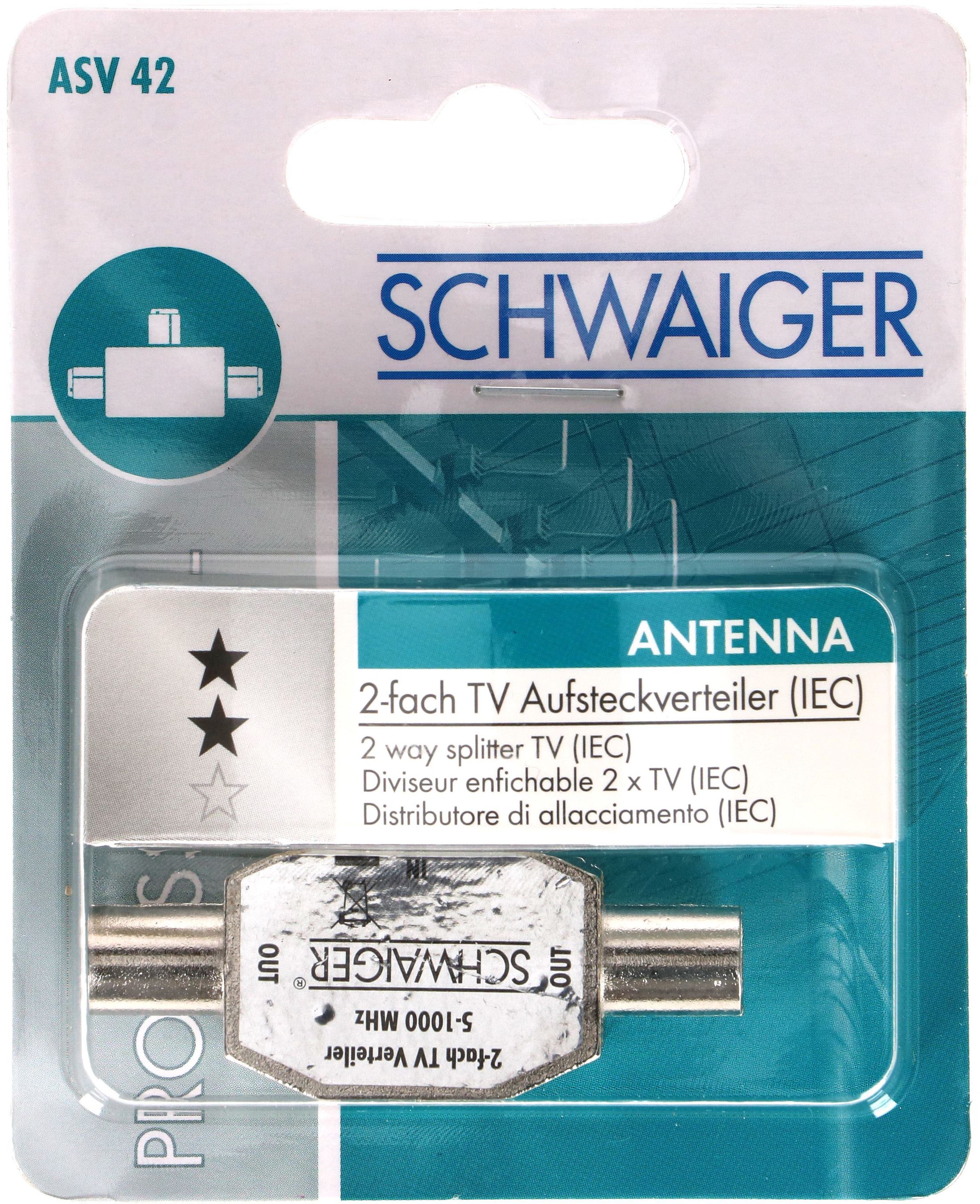 Antennenverteiler 2 fach für TV silber