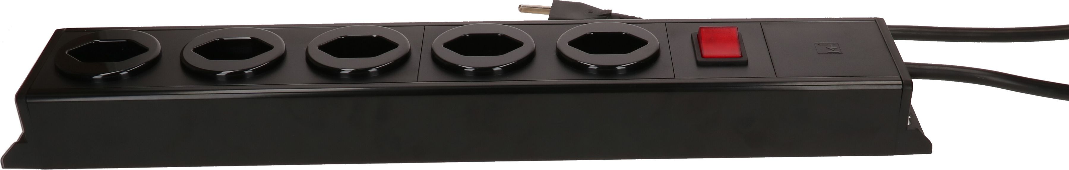 Steckdosenleiste Power Line 5x Typ 23 sw/sw Schalter 1.5m