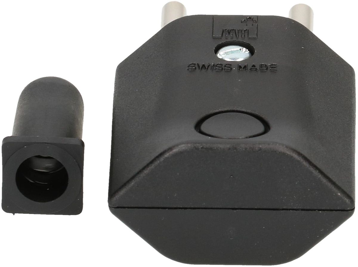 Stecker Typ 12 gewinkelt 3-polig schwarz