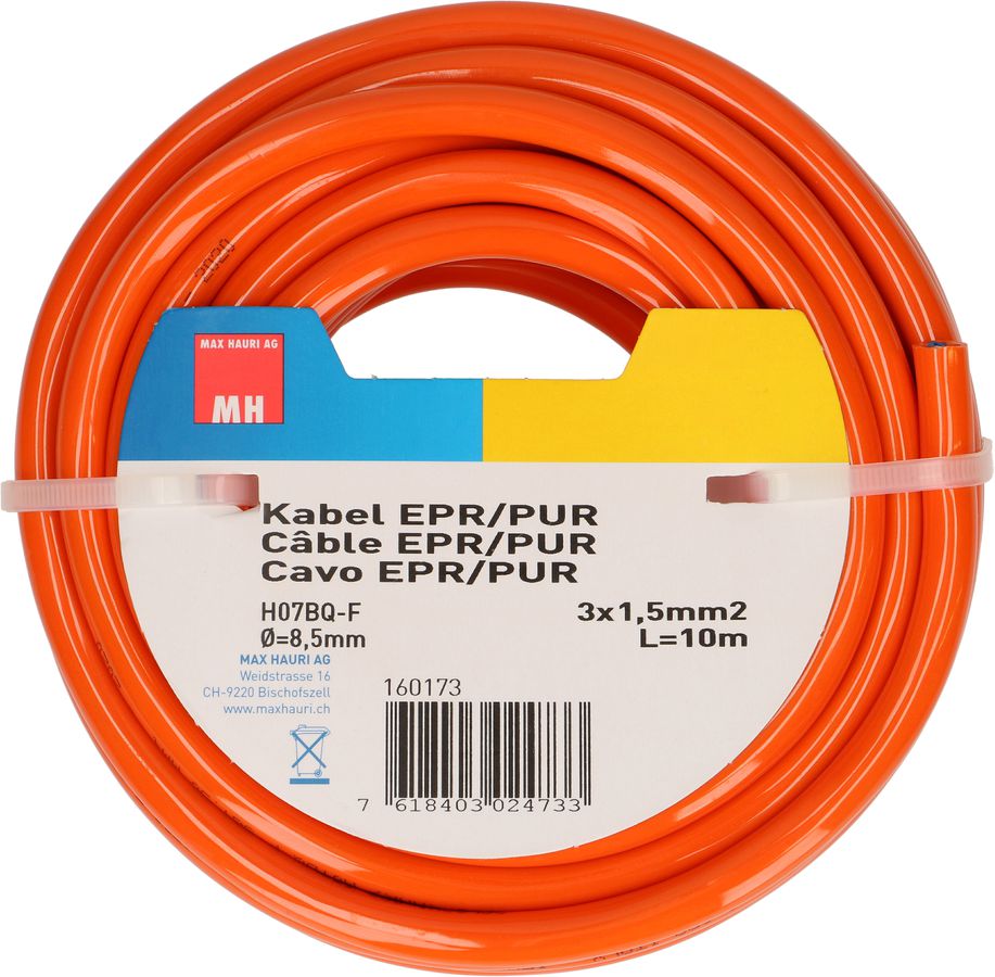 EPR/PUR-Kabel H07BQ-F3G1.5 10m orange