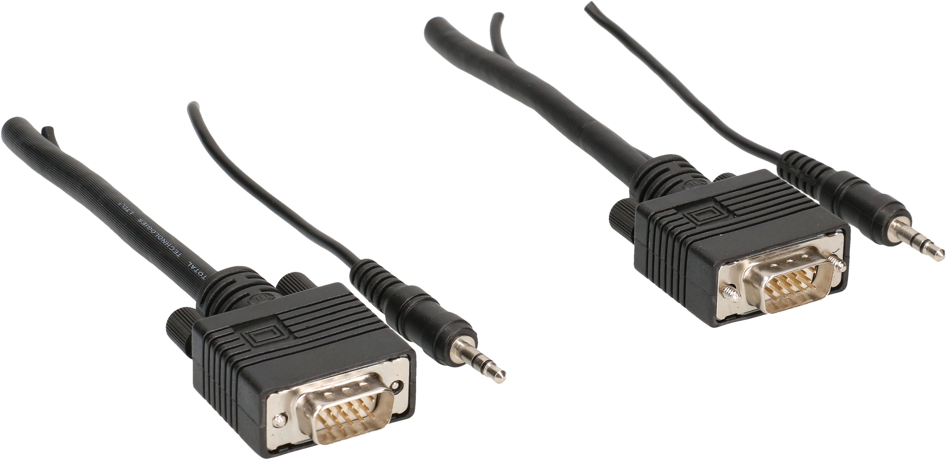 câble combiné VGA 15-pôles av. mini jack