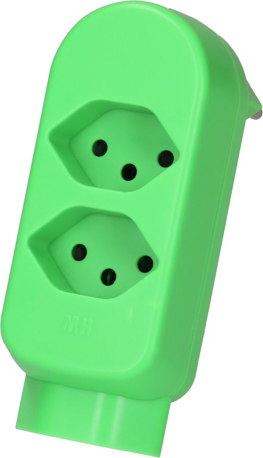Spina multipla maxADAPTturn 2+1x tipo 13 verde fluo ruotabile BS