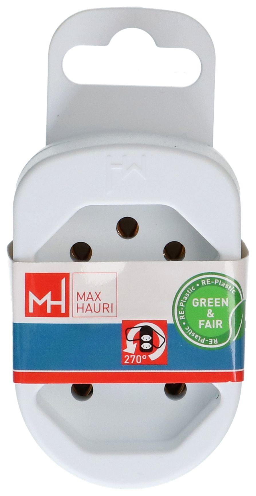 multi adaptateur ADAPT 2x type 13 blanc rotatif Green+Fair