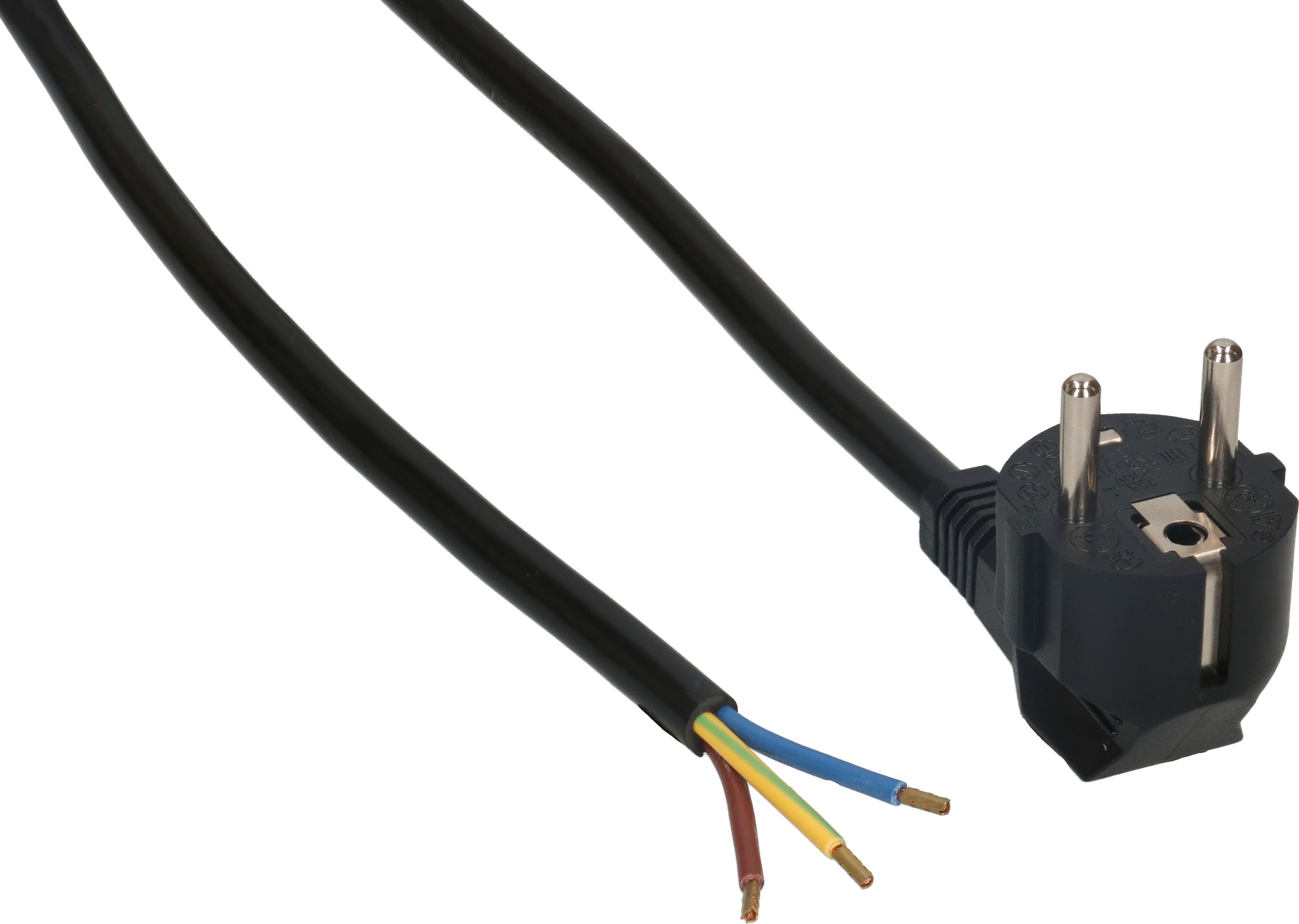TD câble secteur H05VV-F3G1.5 3m noir Schuko