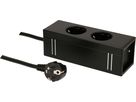 USM ALU-Steckdosenleiste 2x Schuko schwarz 4m
