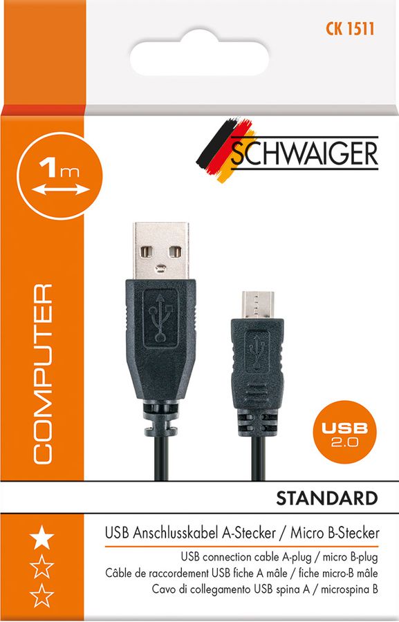 USB Kabel Version 2.0 1,0m schwarz