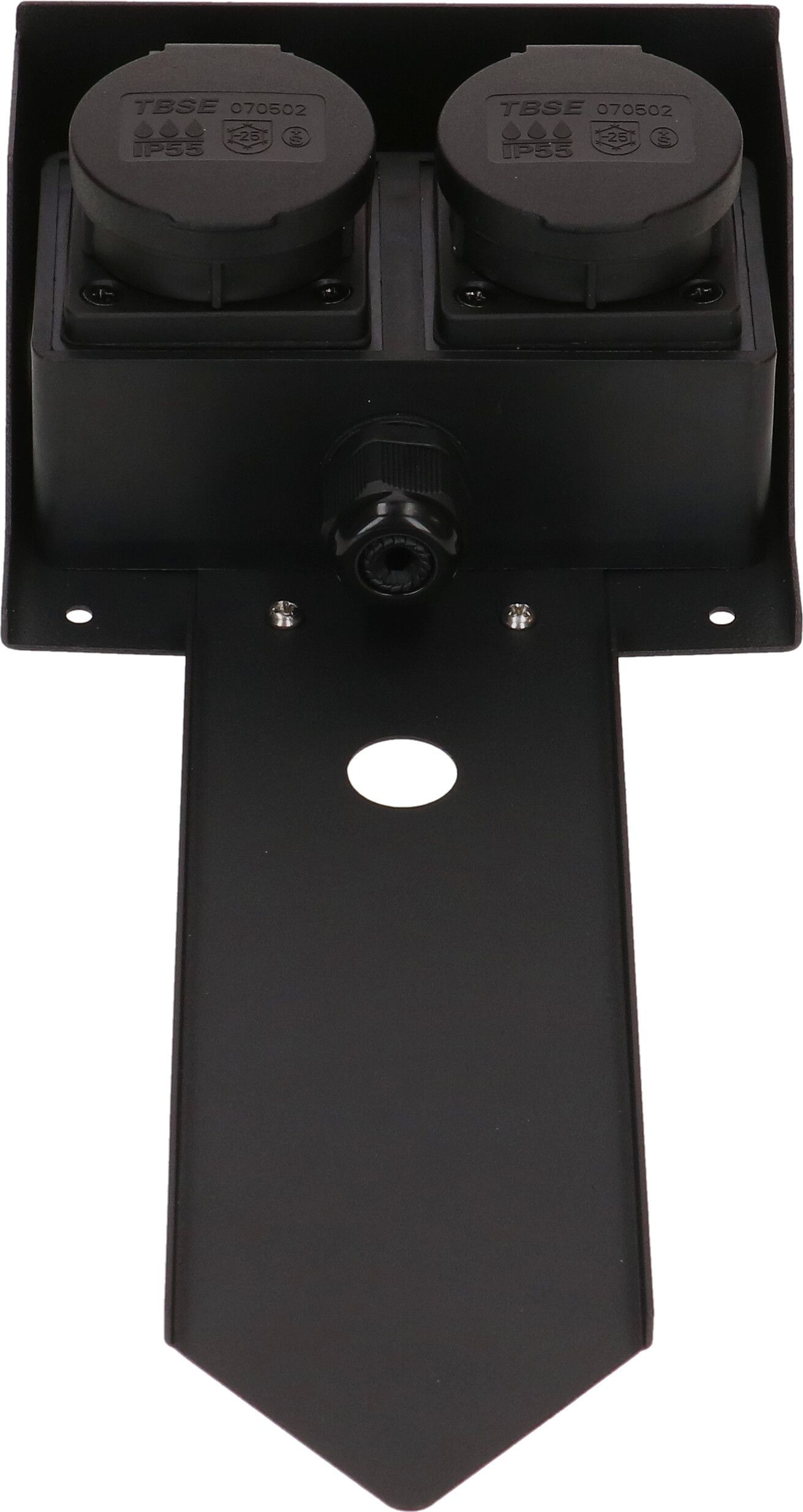 prises de jardin 2x type 13 IP55 avec pique amovible noir
